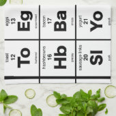 Periodensystem der Frühstücks-Nahrungsmittel Küchentuch (Gefaltet)