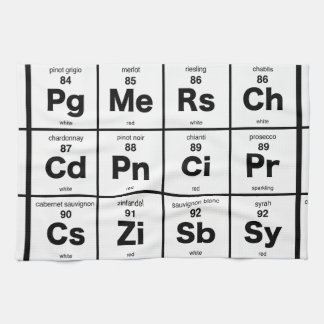 Periodensystem der Weine Küchentuch