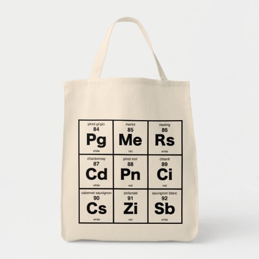 Periodensystem der Weine Tragetasche (Vorne)