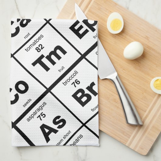 Periodensystem des Gemüses Geschirrtuch (Viertel Falte)