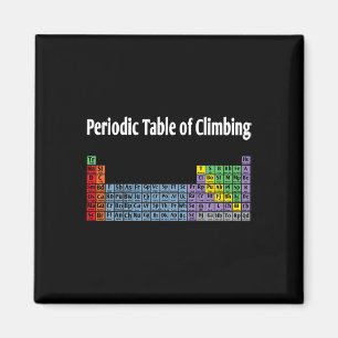Periodensystem des Kletter Boulder Rock Climber Magnet