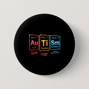 Periodensystem Inspiriertes Autismus-Wissenschafts Button