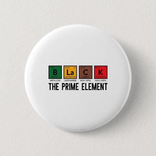 Periodensystem Schwarz Das Prime Element Schwarze Button (Vorderseite)