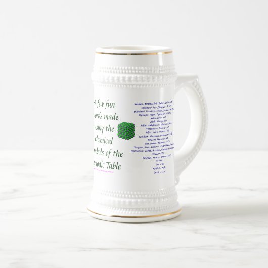 "Periodensystem Stein " Bierglas (VorderseiteRechts)