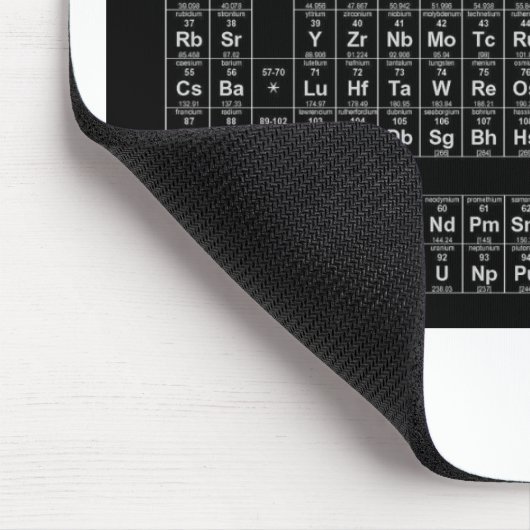 Periodensystem von Elemente SCHWARZEM Mousepad (Ecke)