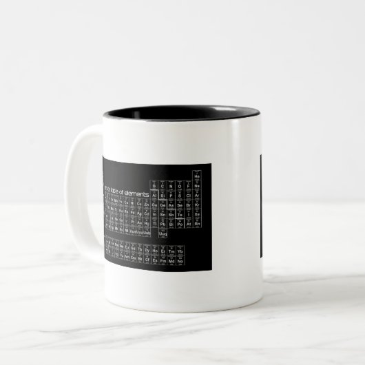 Periodensystem von Elemente SCHWARZEM Zweifarbige Tasse (Vorderseite Links)