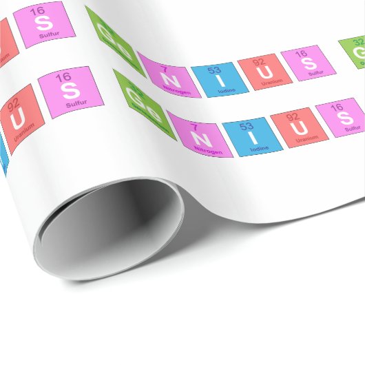 Periodensystemchemiespaß Geschenkpapier (Rolleneckpunkt)