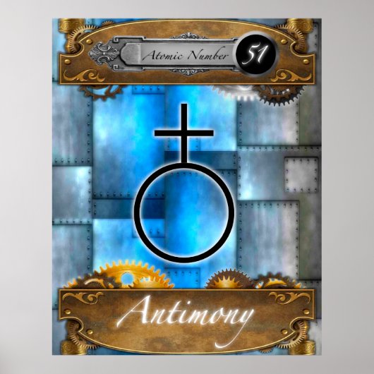 Periodic Element Antimony Atomic Number #51 Poster (Vorne)