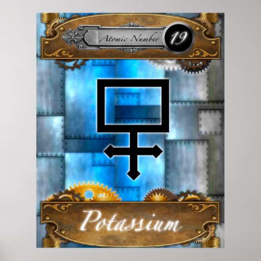 Periodic Element Kalium Atomic #19 Poster (Vorne)