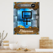 Periodic Element Kalium Atomic #19 Poster (Küche)