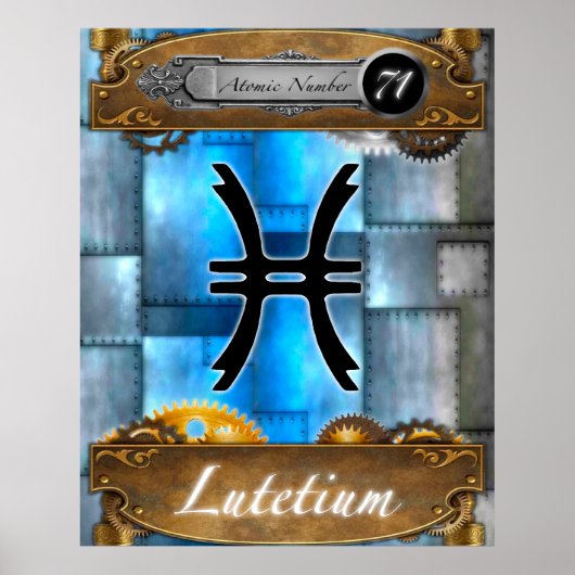 Periodic Element Lutetium Atomic Number #71 Poster (Vorne)