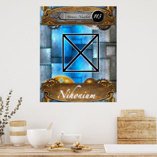 Periodic Element Nihonium Atomic #113 Poster (Küche)