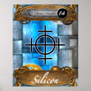 Periodic Element Silicon Atomic Number #14 Poster