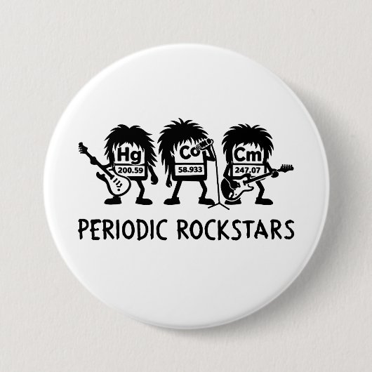 Periodic Rockstars Chemistry Humor Button (Vorderseite)