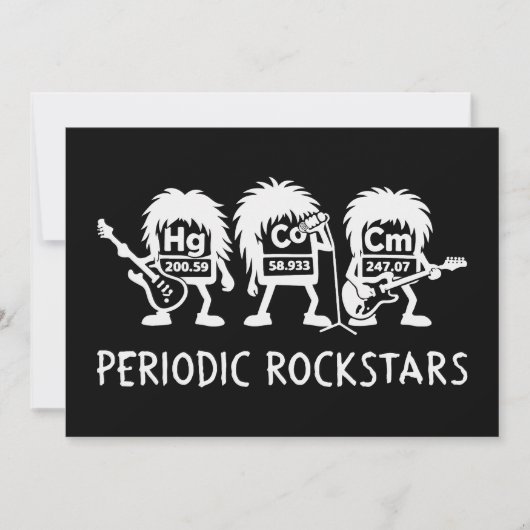 Periodic Rockstars Chemistry Humor Einladung (Vorderseite)