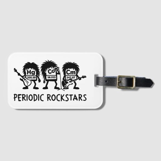 Periodic Rockstars Chemistry Humor Gepäckanhänger (Vorderseite (Horizontal))