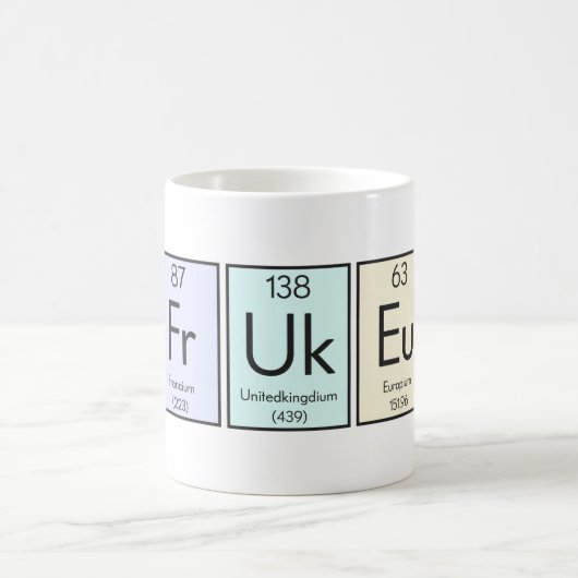 Periodic Table British Element Funny Joke Kaffeetasse (Mittel)