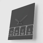 Periodic table GeNiUS square wall clock Quadratische Wanduhr (Winkel)