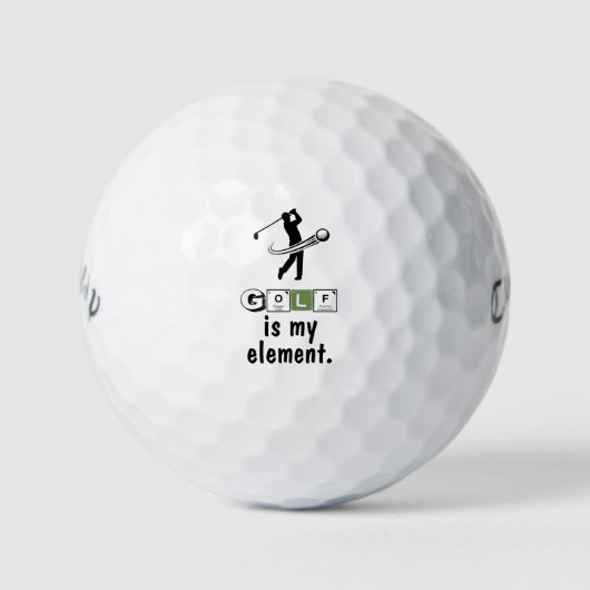 Periodic Table 'Golf Is My Element' Science Humor Golfball (Vorderseite)