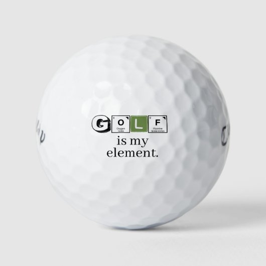 Periodic Table 'Golf Is My Element' Science Humor Golfball (Vorderseite)