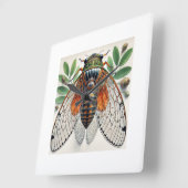 Periodical cicada 100924IREF226 - Watercolor Quadratische Wanduhr (Winkel)