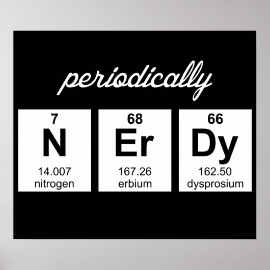 Periodisch Nerdy Element Symbole Poster (Vorne)