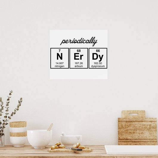 Periodisch Nerdy Element Symbole Poster (Küche)