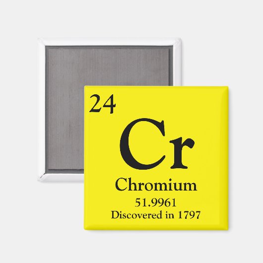 Periodische Chrom-Tabelle Magnet (Vorderseite/Rückseite)