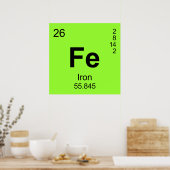 Periodische Elementübersicht (Eisen) Poster (Küche)