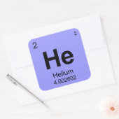 Periodische Elementübersicht (Helium) Quadratischer Aufkleber (Umschlag)
