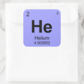 Periodische Elementübersicht (Helium) Quadratischer Aufkleber (Tasche)
