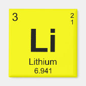 Periodische Elementübersicht (Lithium) Magnet (Vorne)