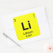 Periodische Elementübersicht (Lithium) Quadratischer Aufkleber (Umschlag)