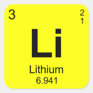 Periodische Elementübersicht (Lithium) Quadratischer Aufkleber