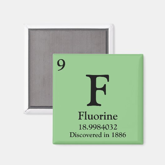 Periodische Fluor-Tabelle Magnet (Vorderseite/Rückseite)
