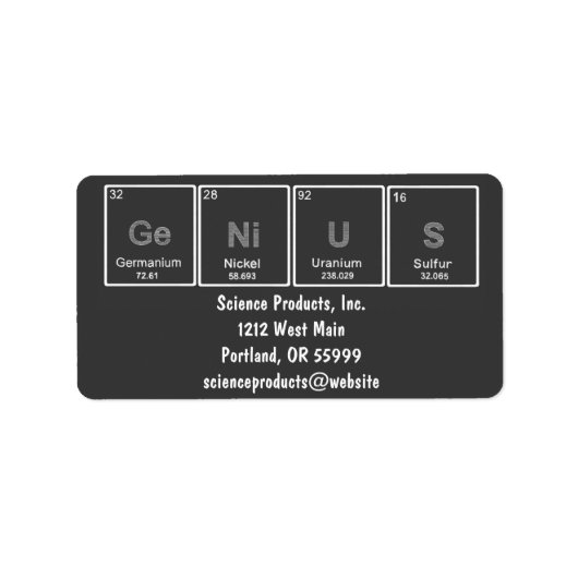 Periodische GeNiUS-Etiketten Adressaufkleber (Vorne)