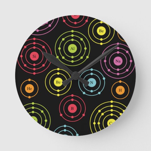 Periodische Muscheln Runde Wanduhr (Vorderseite)