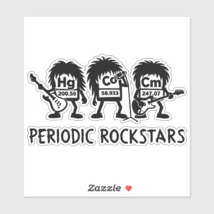 Periodische Rockstars Chemie Humor Aufkleber