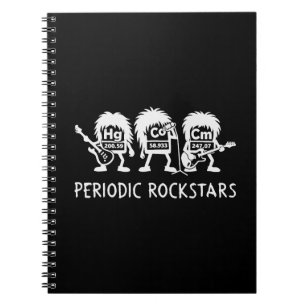 Periodische Rockstars Chemie Humor Notizblock