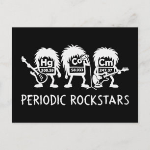 Periodische Rockstars Chemie Humor Postkarte
