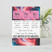 Periodische Tabelle am Muttertag Dankeskarte (Stehend Vorderseite)
