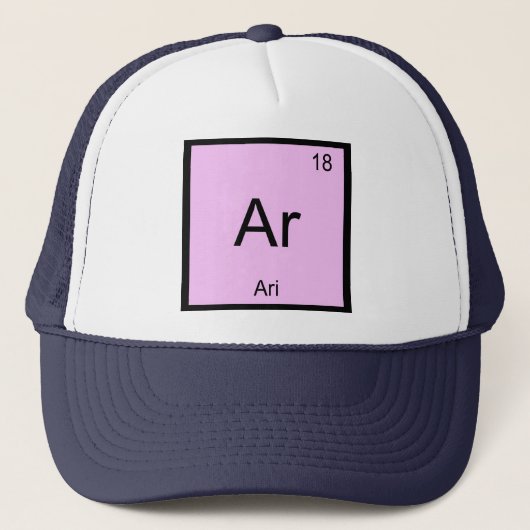 Periodische Tabelle "Ari Name Chemistry Element" Truckerkappe (Vorderseite)