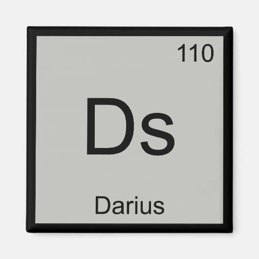 Periodische Tabelle "Darius Name Chemistry Element Magnet (Vorne)