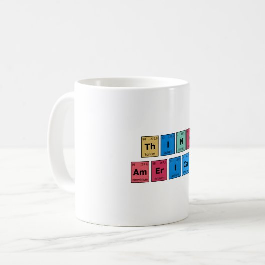 Periodische Tabelle denken Kaffeetasse (Vorderseite Links)
