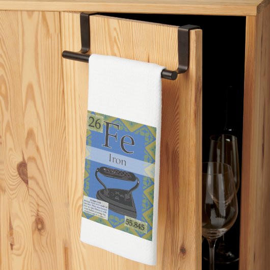 Periodische Tabelle der Elemente (Eisen, Fe) Geschirrtuch (Drittel gefaltet)