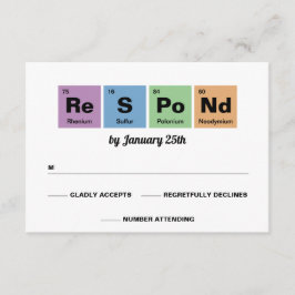 Periodische Tabelle der Elemente Hochzeit RSVP Karte