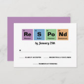 Periodische Tabelle der Elemente Hochzeit RSVP Karte (Vorne/Hinten)