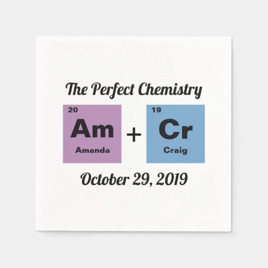 Periodische Tabelle der Elemente Hochzeit Serviette (Vorderseite)
