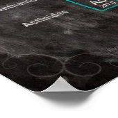 Periodische Tabelle der Elemente im Retro-Blackboa Poster (Ecke)