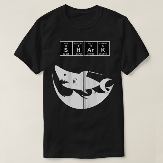 Periodische Tabelle der Elemente Megladon Shark Zi T-Shirt (Design vorne)